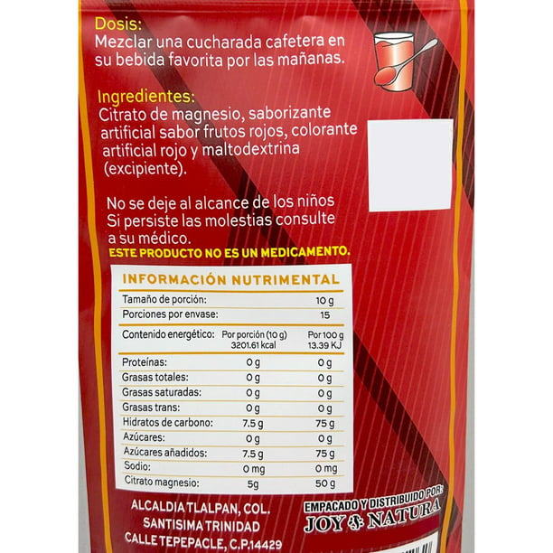 Citrato De Magnesio Joy Natura Sabor Frutos Rojos 150 g