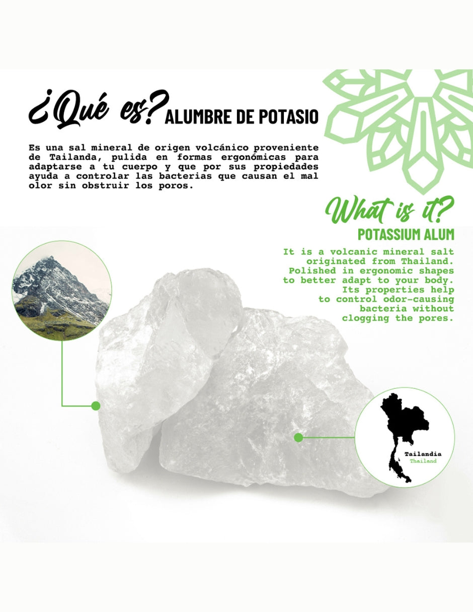 Barra de Cristal de Alumbre Multipróposito Ovalada Vital Green 100 g