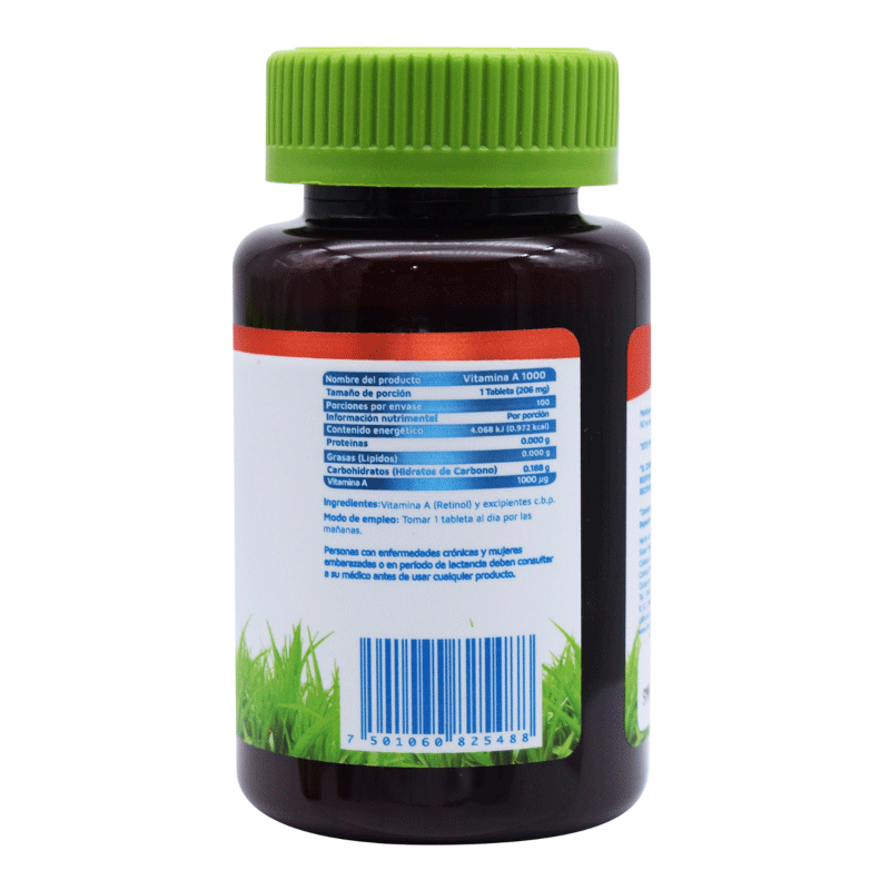 Vitamina A 1000 Mg 100 Tabletas Vidanat