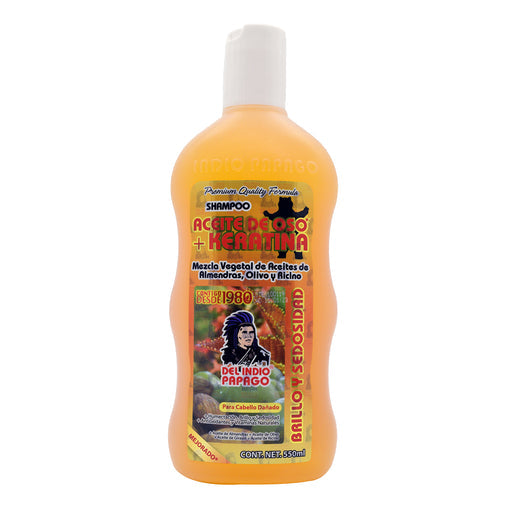 Shampoo Aceite De Oso Y Keratina 550 Ml Del Indio Papago