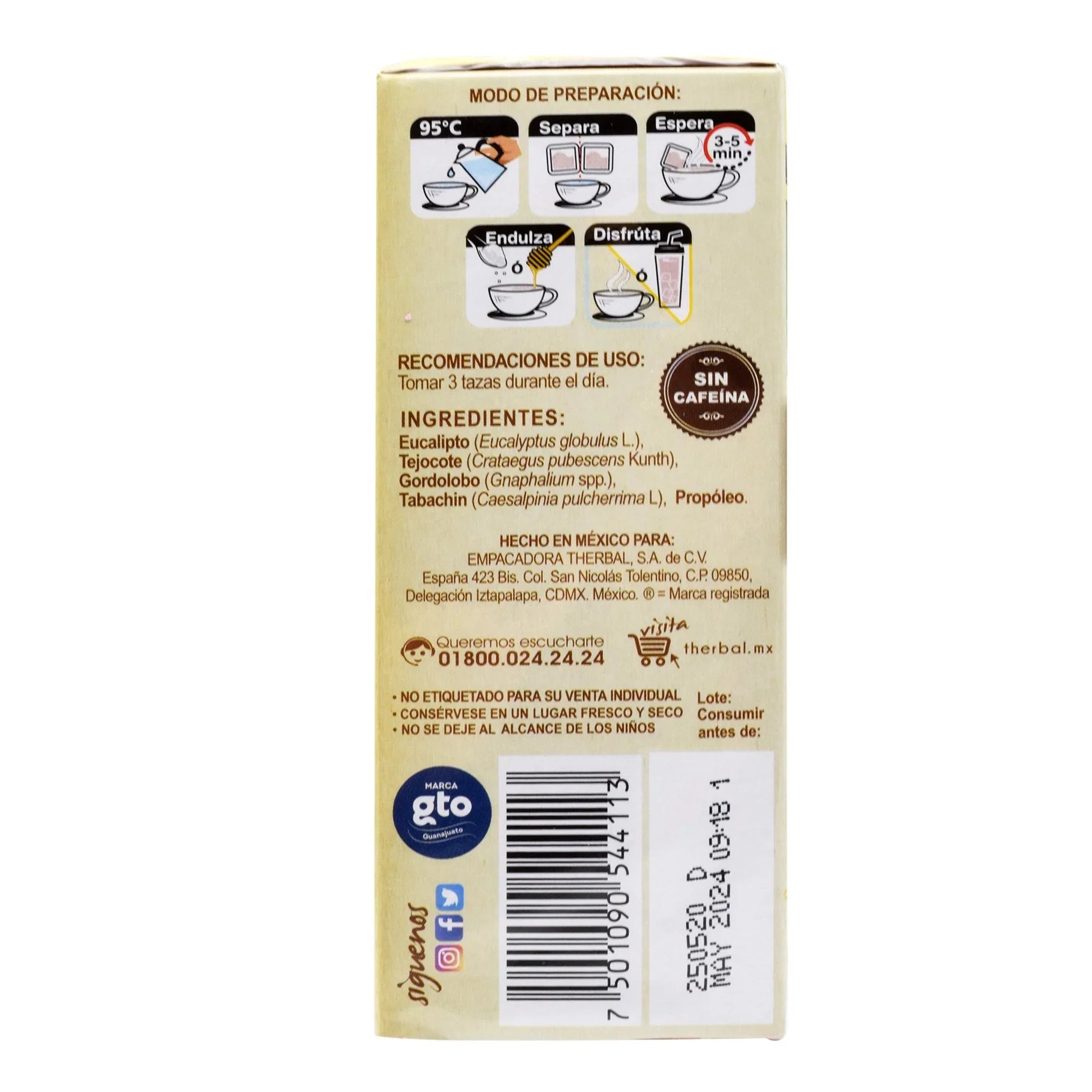 Té Abango Con Propóleo 25 Sobres Therbal