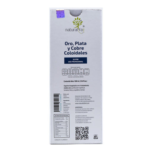 Plata, Oro Y Cobre Cloidales 1 L Naturalfa3Mil