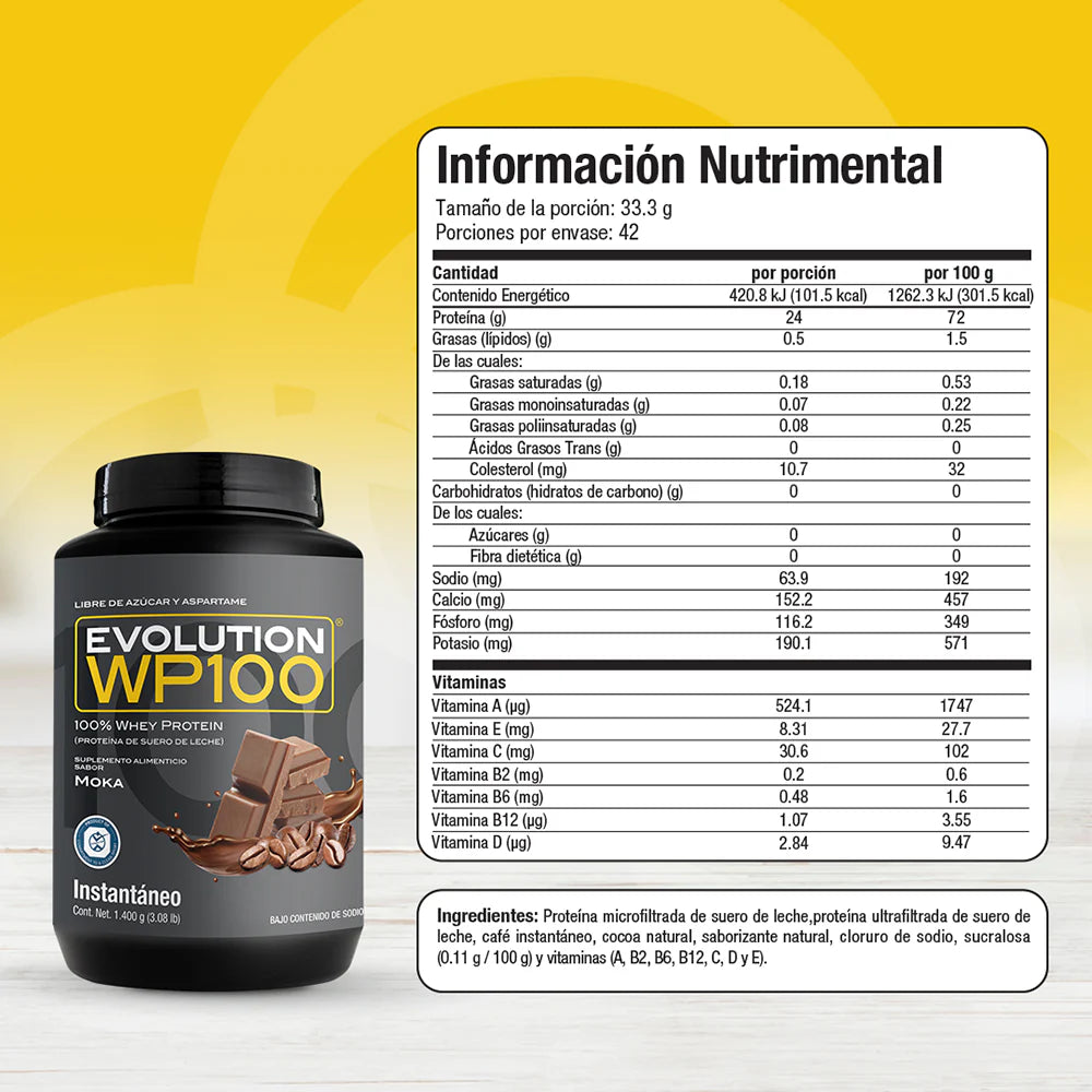 Proteína suero de leche WP100 Evolution Nutraceutical Bote de 1400g