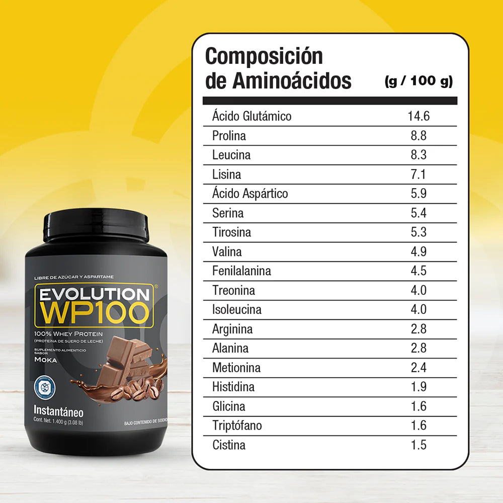 Proteína suero de leche WP100 Evolution Nutraceutical Bote de 1400g