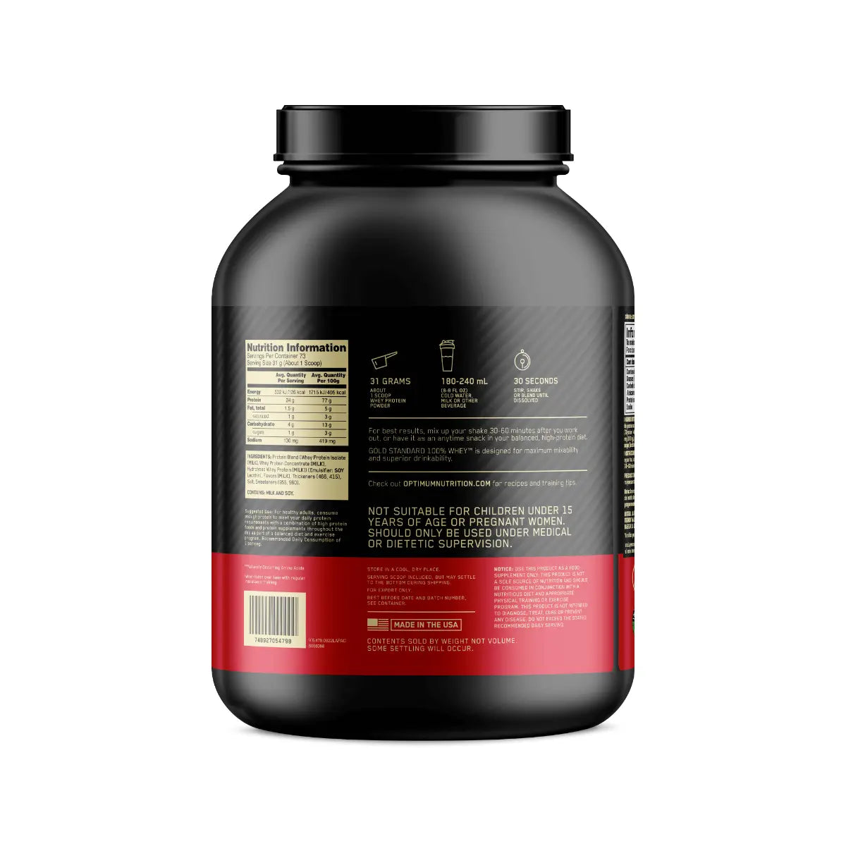 Gold Standard 100% Whey 5 Lbs Vainilla Ice Cream Optimum Nutrition. Optimum Nutrition