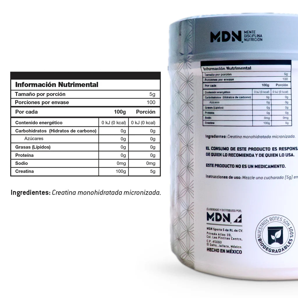 Creatina 500 Grs Sin Sabor MDN. MDN MDN CREATINA