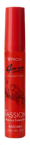Rímel Prosa Red Passion 4 En 1 Máxima Extensión Color Negro Negro