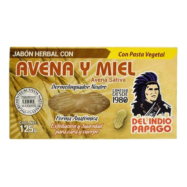 Jabón Herbal con Avena y Miel del Indio Papago 125 g