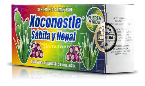 Xoconostle Sábila Y Nopal 60 Tabletas 500 Mg Fuerza Y Vida