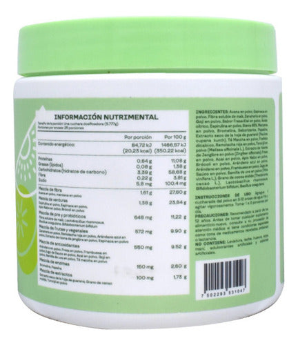 Bloom Fibra Polvo Fresa Kiwi 145g - 25 Porciones