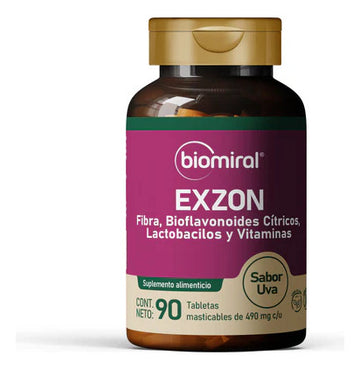 Biomiral Exzon 90 Tabletas Nutricionales Sabor Uva