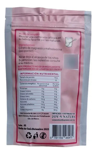 Citrato De Magnesio Puro En Polvo 150g Joy Natura