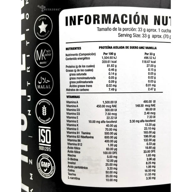 Proteína Hidrolizada Isolate Whey AMZ 2.310 kg Vainilla
