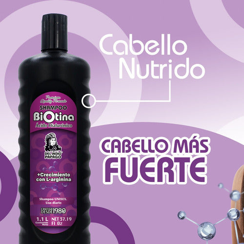Shampoo Del Indio Papago Biotina + Ácido Hialurónico 1.1 L