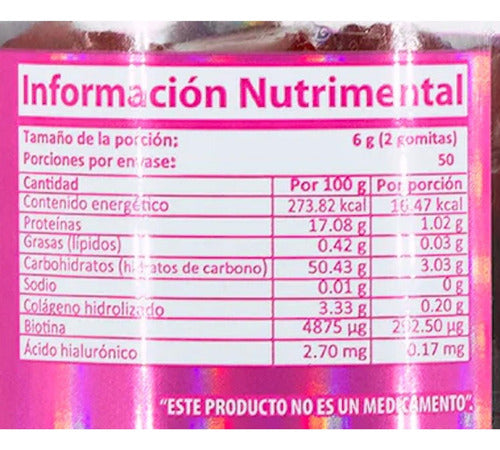 Colágeno Biotina Ácido Hialurónico 100 Gomitas Natural Healt