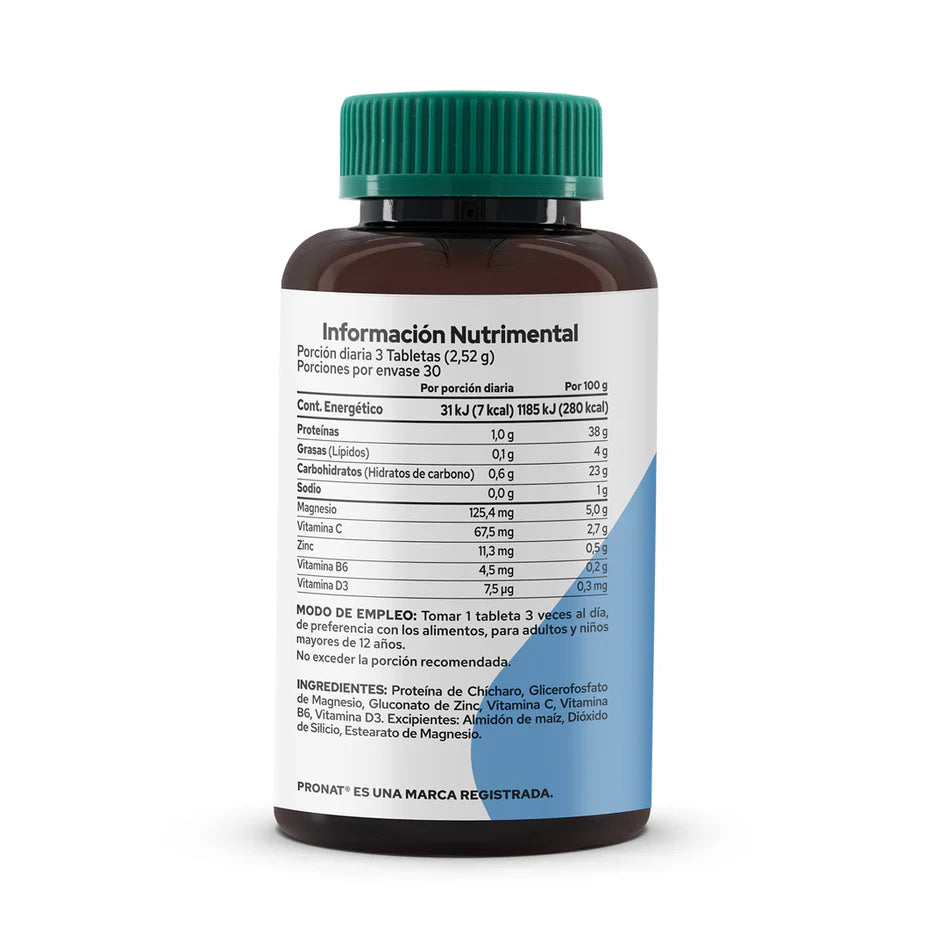 Proteína Vegetal con Magnesio & Zinc 90 Tabletas- Pronat