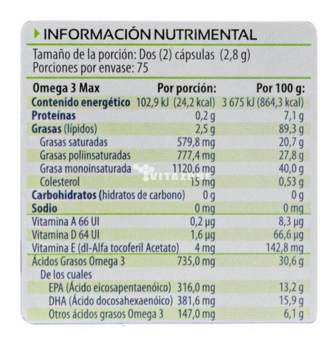 Omega 3  Max Bote Con 150 Capsulas - Solanum
