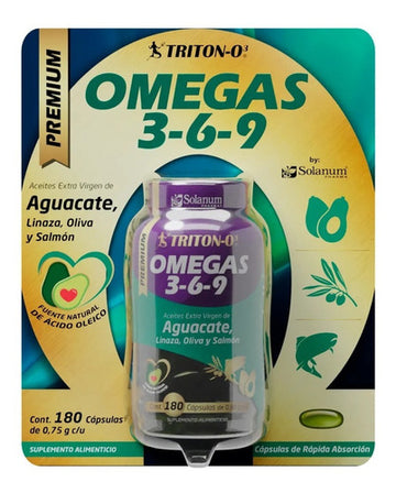 Omega 3 6  9 Premium Aguacate Salmon Linaza 180 Capsulas