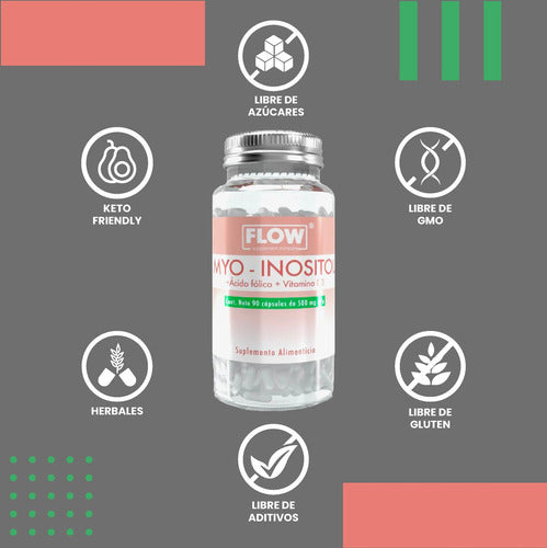 Myo Inositol 90 Cápsulas 500 Mg Flow
