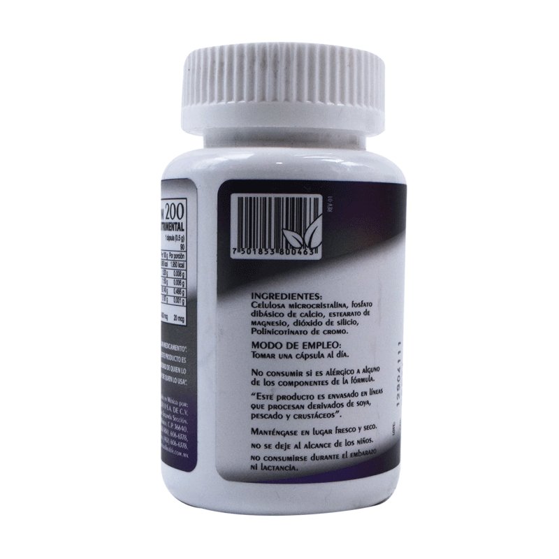 Polinicotinato De Cromo 275 Mg 90 Tabletas Chromium