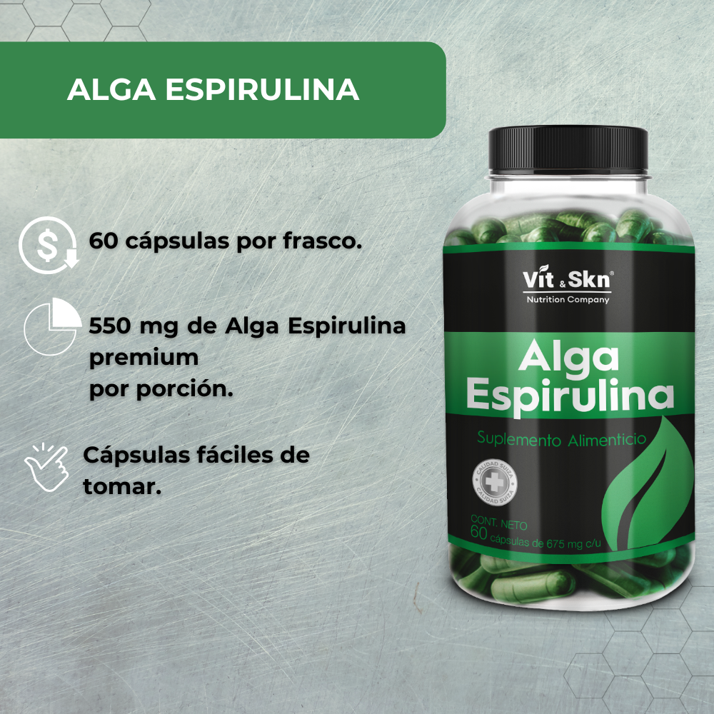 Alga Spirulina Vitskn 60 Cápsulas de 550 mg