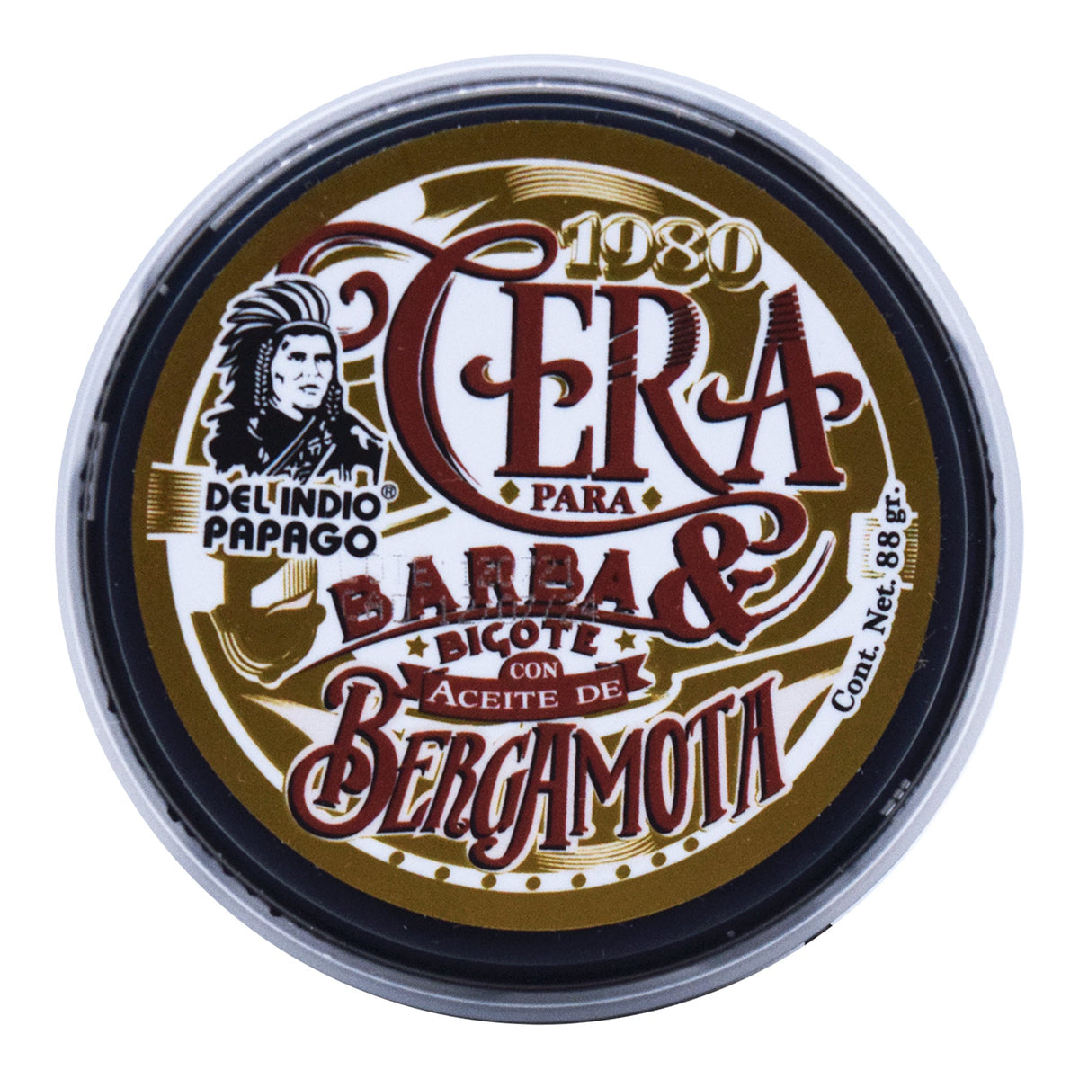Cera Para Barba Y Bigote Con Bergamota Indio Papago 88 g