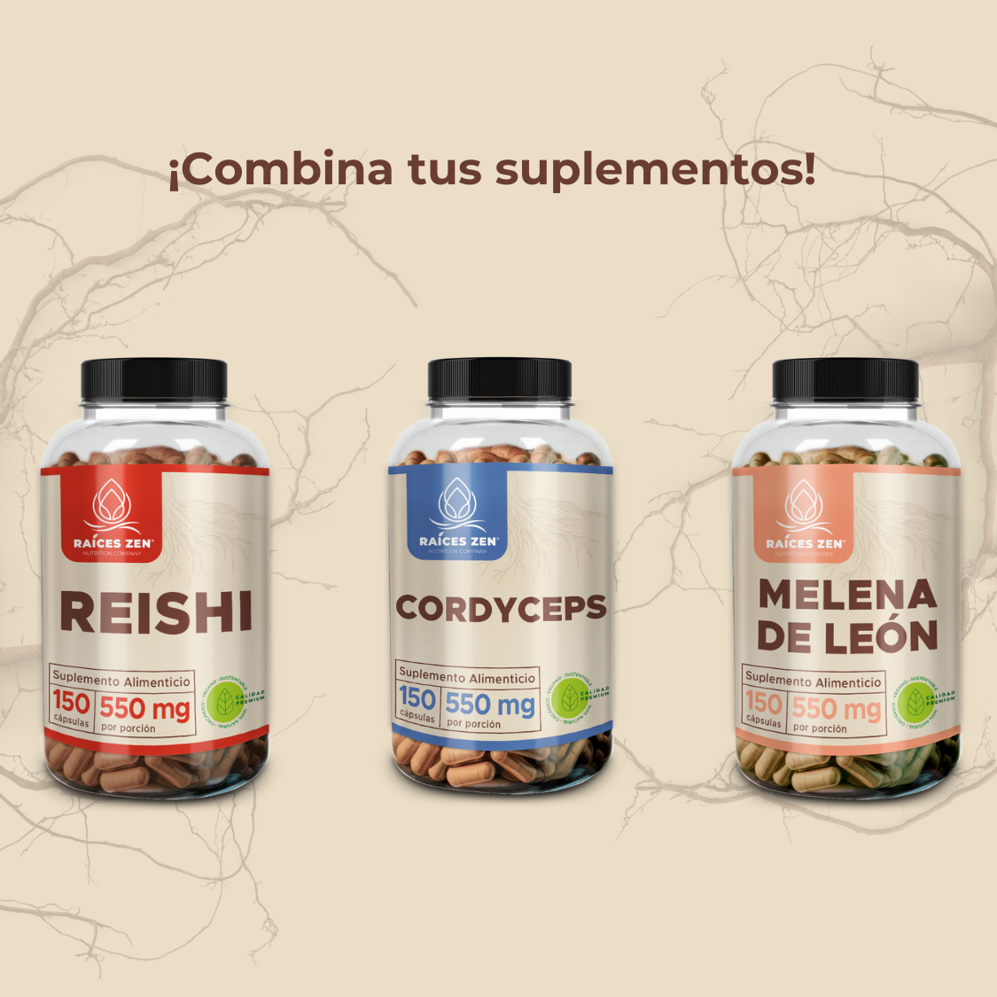Melena de León 150 Cápsulas Raíces Zen Calidad Premium