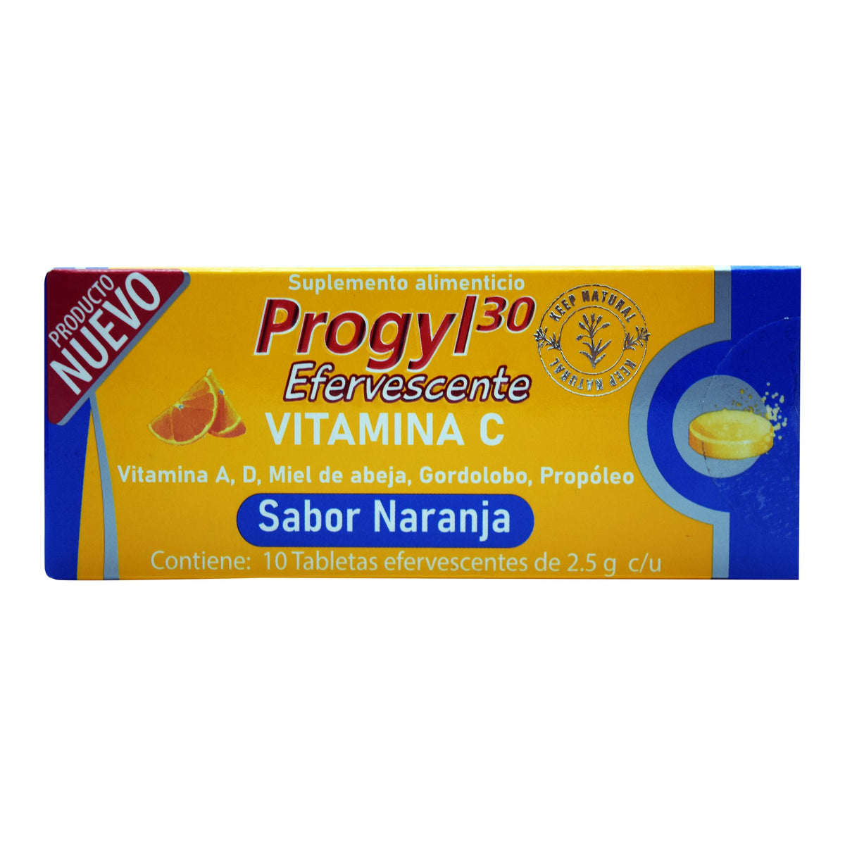 PROGYL30 EFERVESCENTE SABOR NARANJA10 TABLETAS