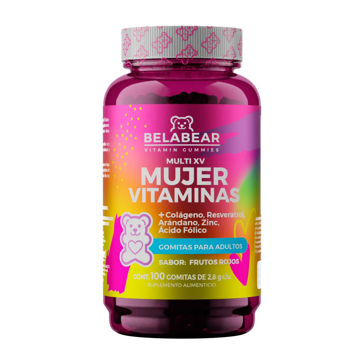 Gomitas Multi Para Mujer Frutos Rojos Belabear 100 Gomitas