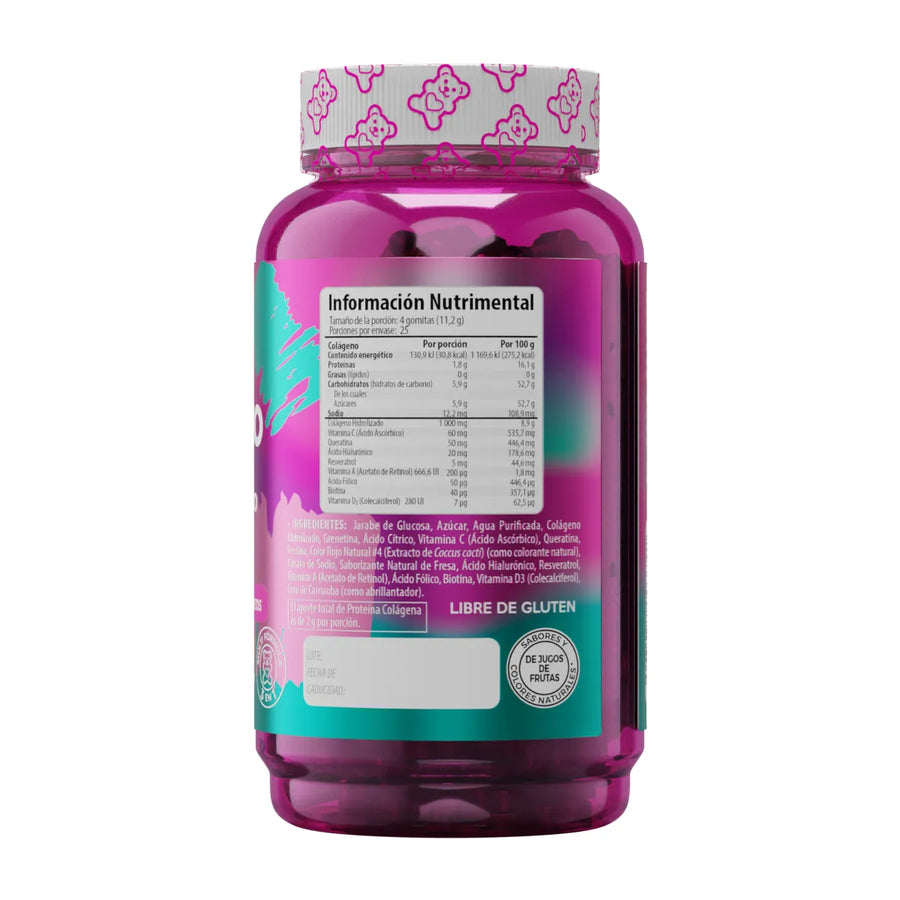 Colágeno + Biotina, Ácido Hialurónico Belabear 100 Gomitas