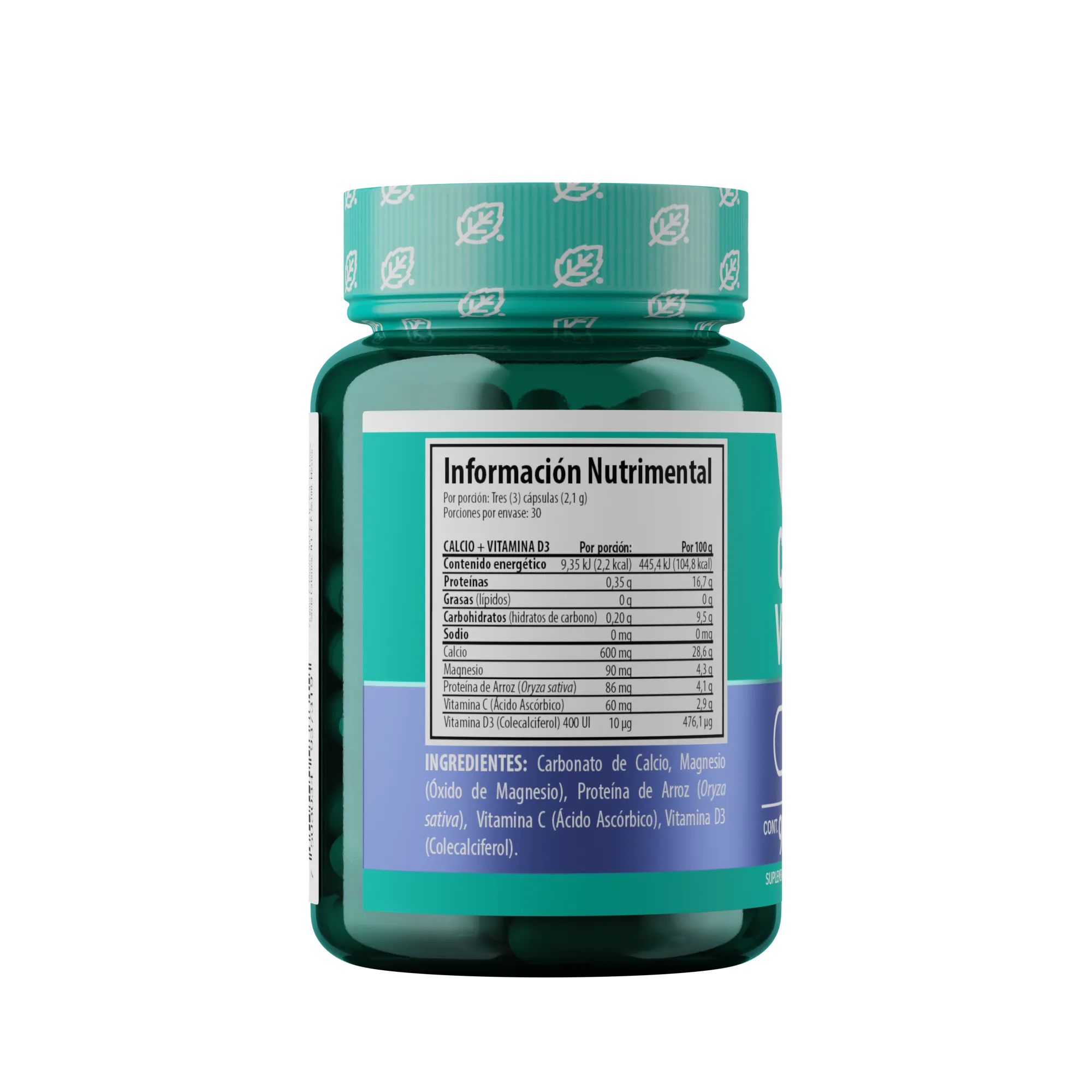 Calcio 600+ Vitamina D3 Solanum 90 Cápsulas 700 mg