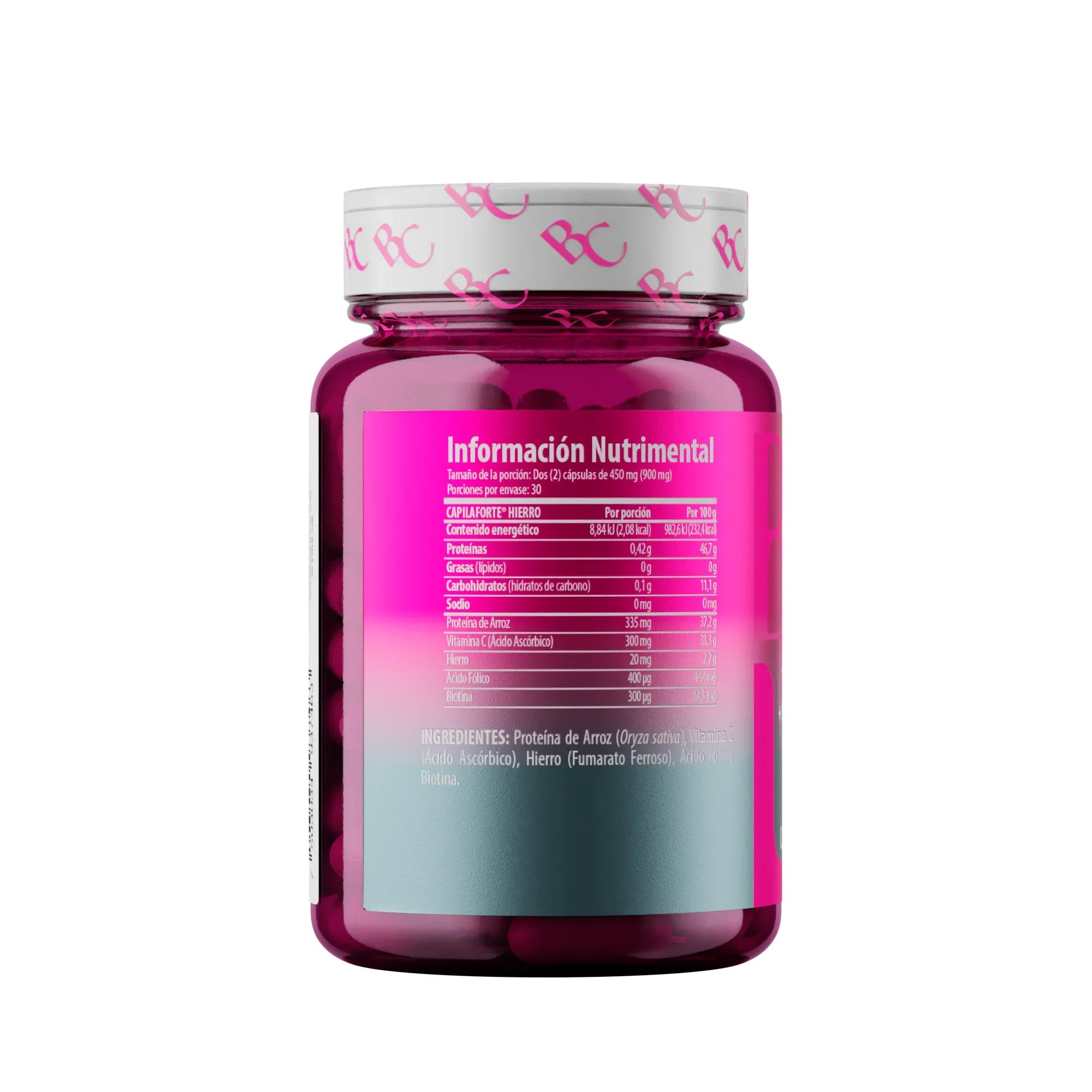 Belacaps Hierro + Vitamina C, Ácido Fólico, Biotina Solanum 60 Cápsulas