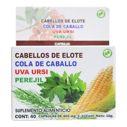 Cabellos De Elote Uva Ursi 40 Capsulas Naturales California