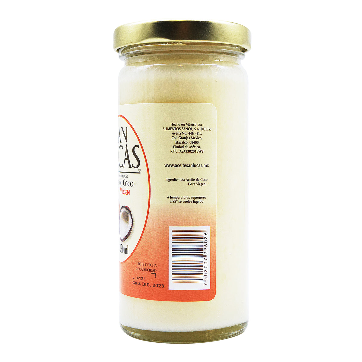Aceite De Coco Extra Virgen San Lucas Botella De 230 mL