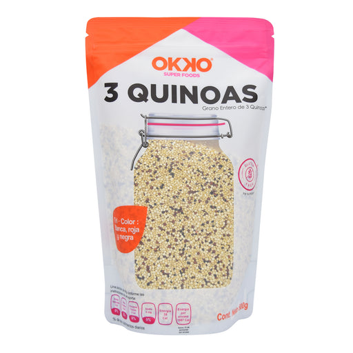 Quinoa Trio Blanca Negra Y Roja 500 G Okko