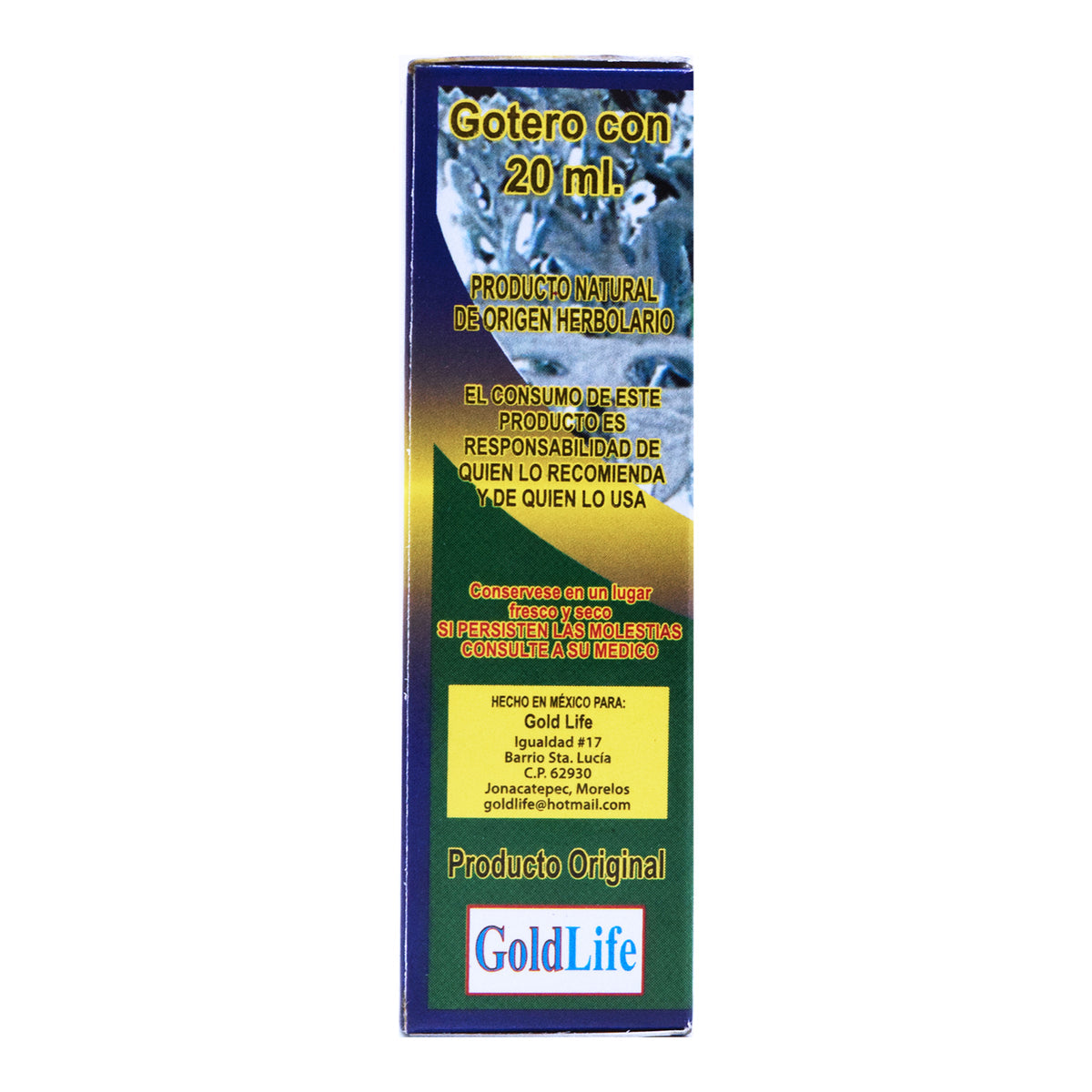 Cineraria Maritima Con Arándano Gold Life 20 mL