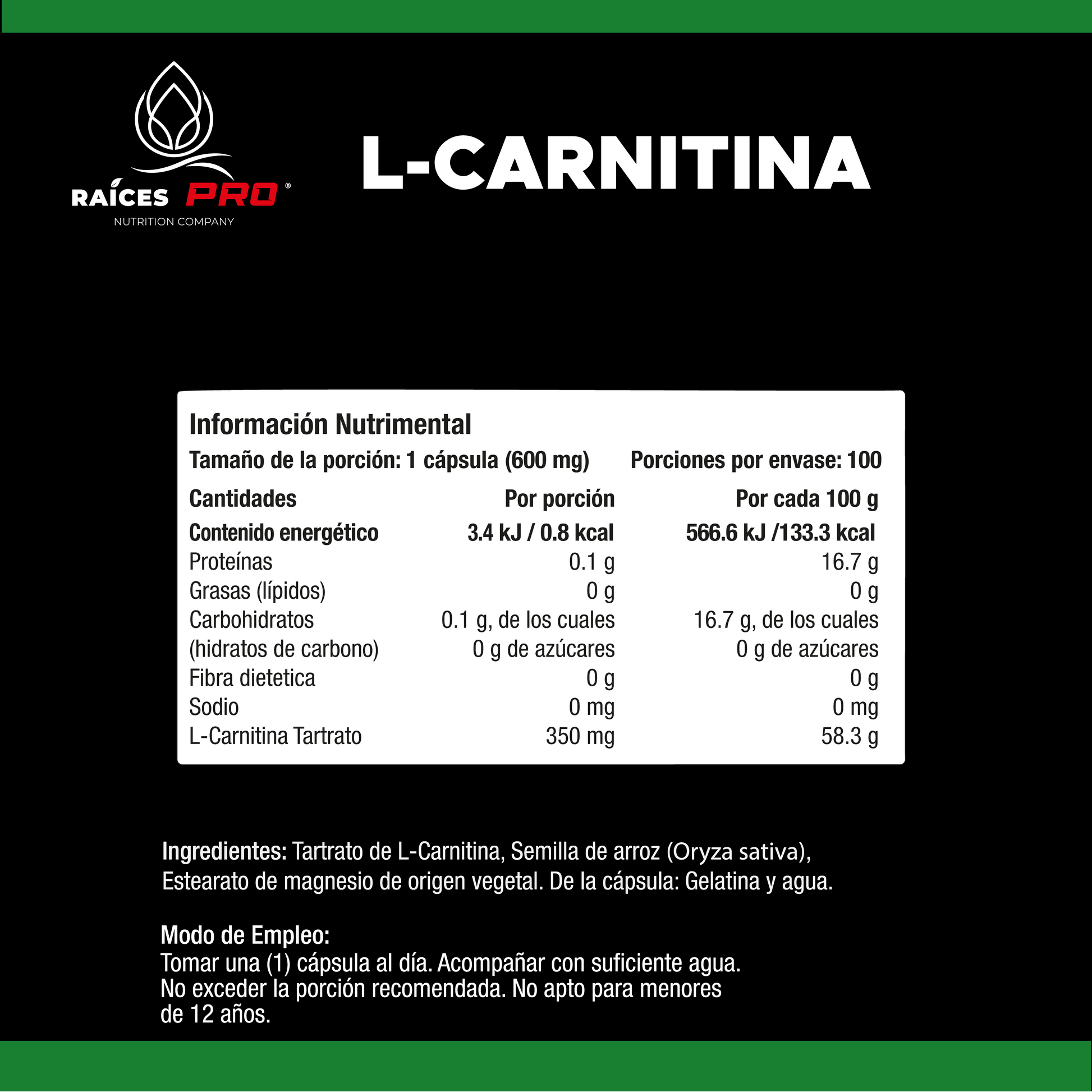 L Carnitina Super Premium 100 Cpsulas Races Pro L Carnitina Super Premium 100 Cpsulas Races Pro