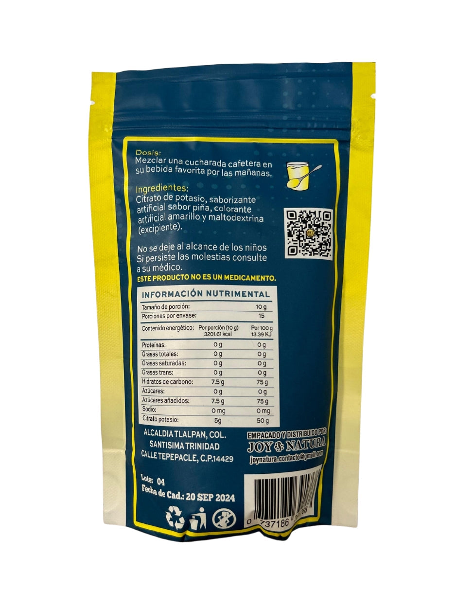 Citrato De Potasio En Polvo Sabor Piña 150 Gr Joy Natura