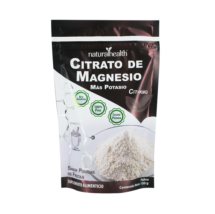 Citrato de Magnesio más Potasio Natural Health Sabor Ponche de Frutas 150 g