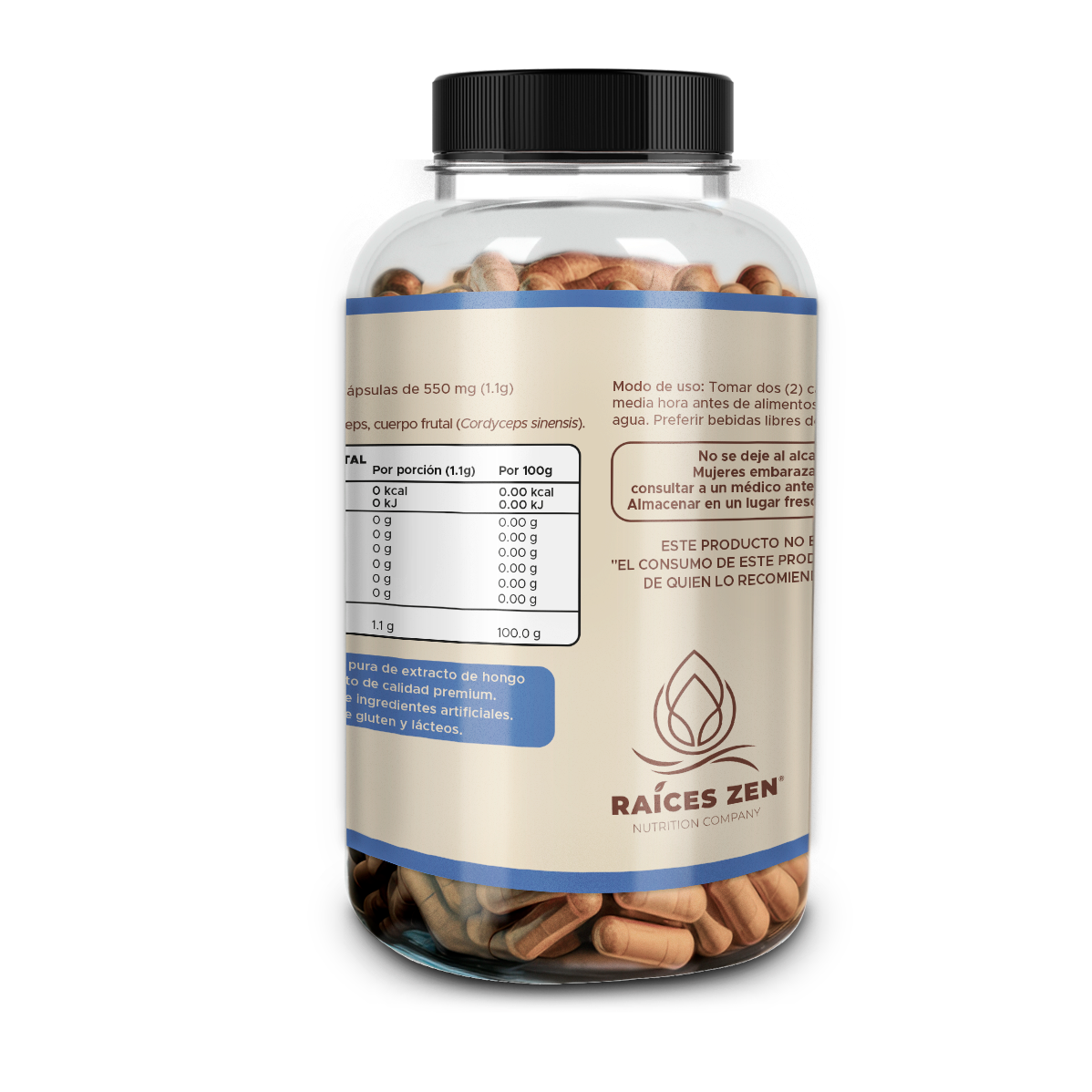 Cordyceps 150 Cápsulas Raíces Zen Calidad Premium