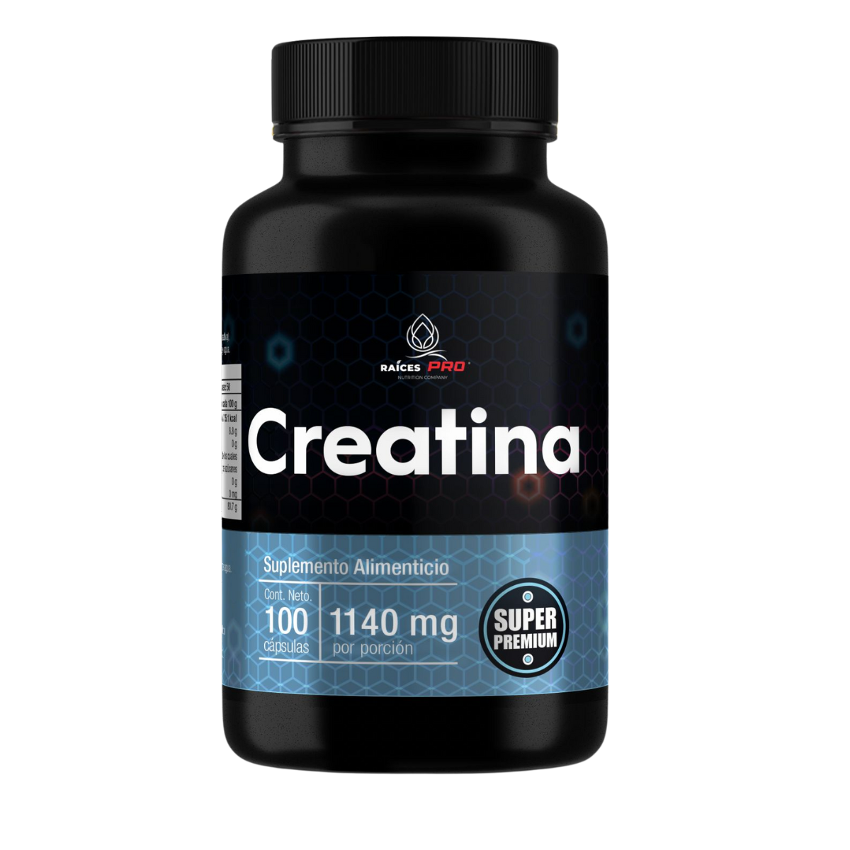 Creatina Monohidratada De Alta Pureza 100 Cáps Raíces Pro