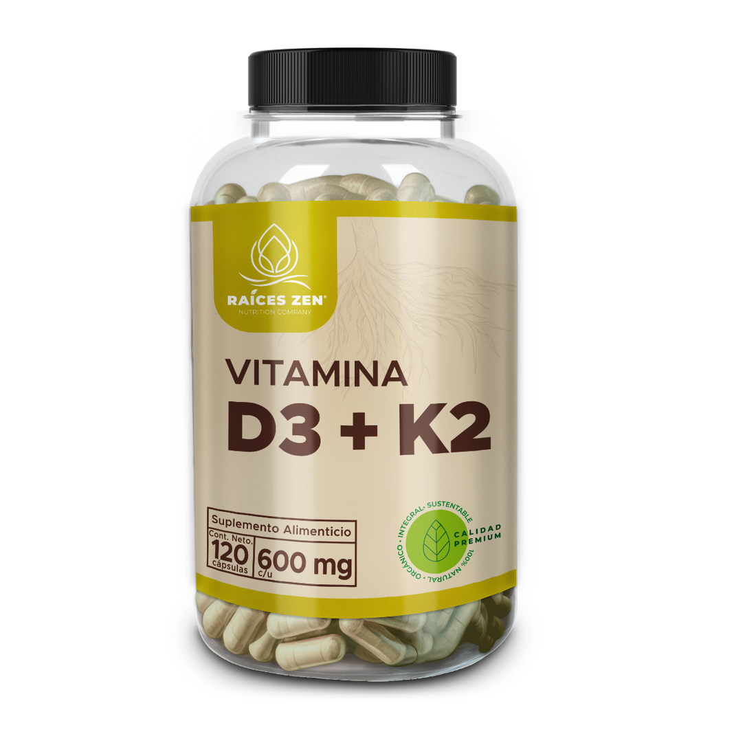 Vitamina D3 + K2 Raíces Zen