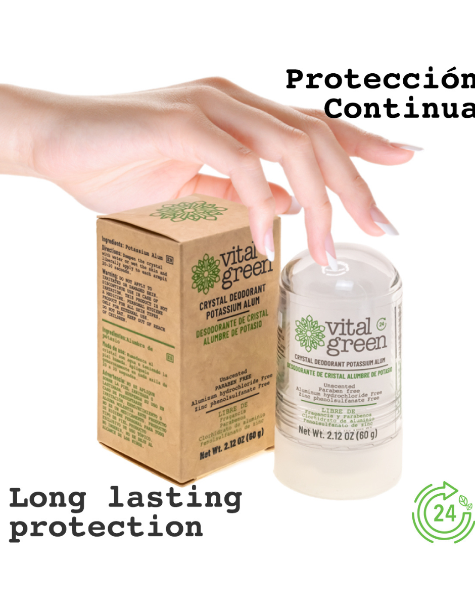 Desodorante Cristal Alumbre Vital Green 100 g