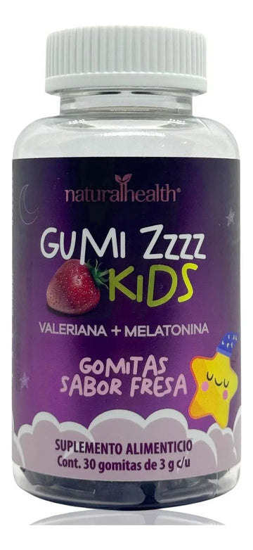 Gumi ZZZZ Kids Natural Health sabor fresa 30 gomitas