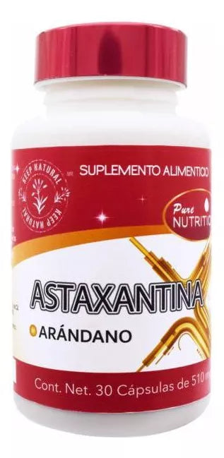 Astaxantina Arandano Pure Nutrition 30 Cap 510mg C/u