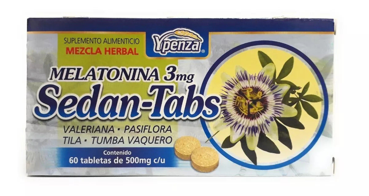 Sedan-tabs Melatonina 3mg  Ypenza® 60 Tabletas De 500mg C/u