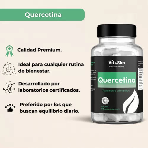 Quercetina Súper Premium Vit & Skn Nutrition Company 60 Cápsulas