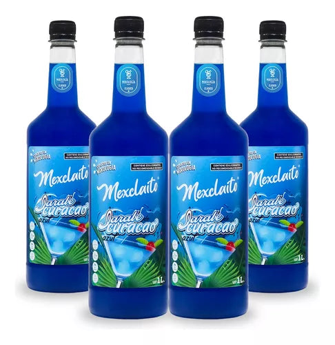 Pack de 4 Jarabe Curacao 1 litro, Mexclaito