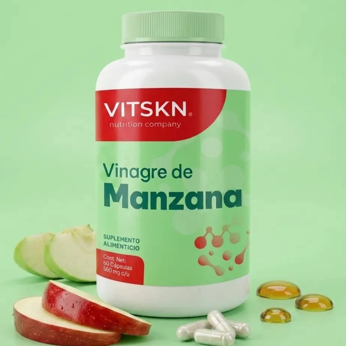 Vinagre de Manzana VITSKN 60 Cápsulas