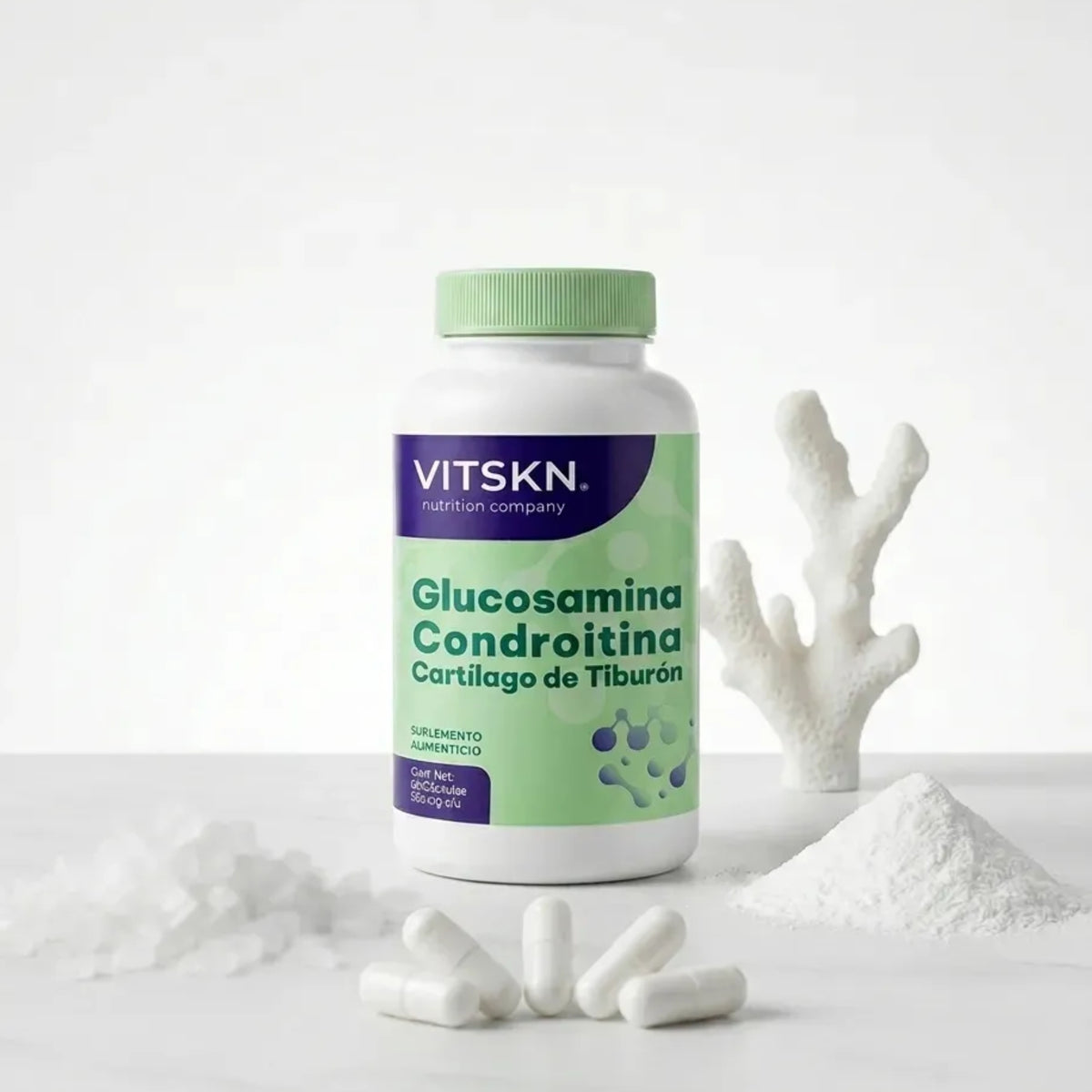 Glucosamina, Condroitina y Cartílago de Tiburón VITSKN 60 Cápsulas
